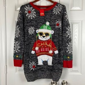 Celebrate Together NWT ugly Christmas polar bear tunic sweater womens M